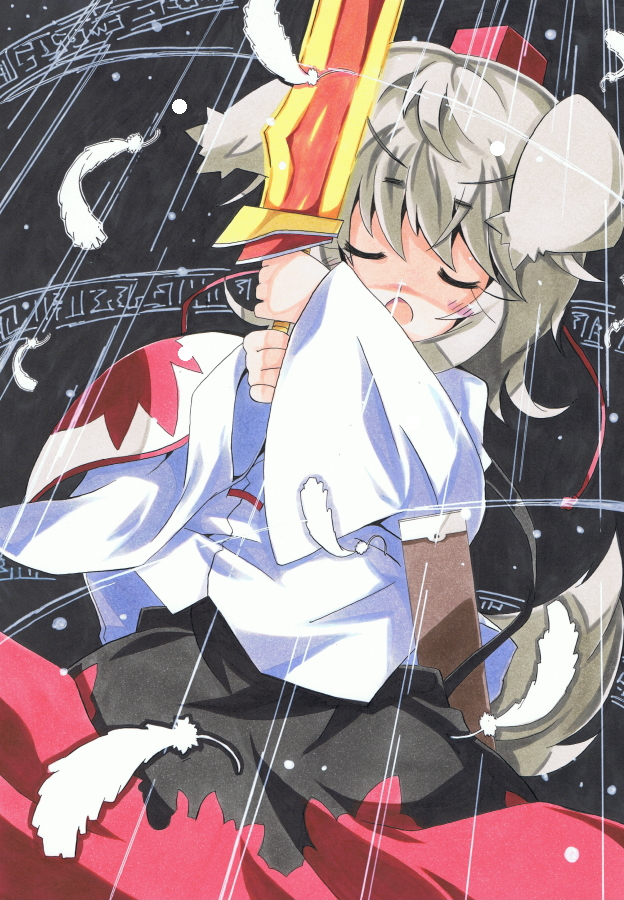 inubashiri momiji (touhou and 2 more) drawn by milkpanda