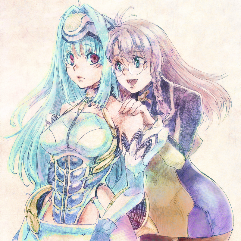 kos-mos and shion uzuki (xenosaga and 1 more) drawn by tamachi_kuwa