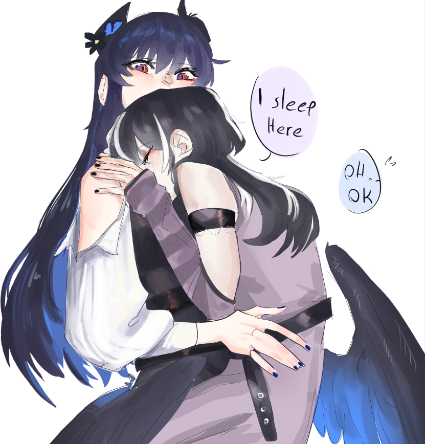 shiori novella and nerissa ravencroft (hololive and 1 more) drawn by tibetanyakart