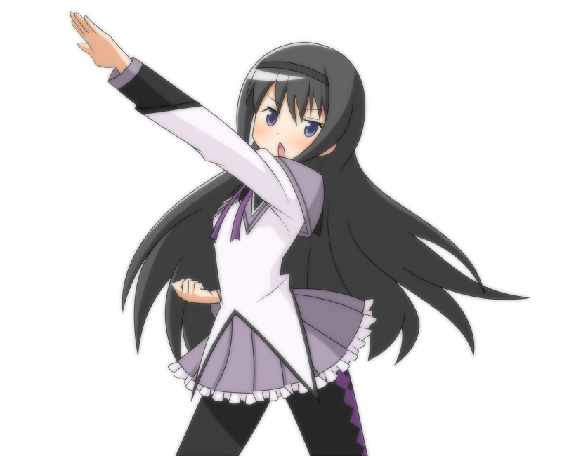 akemi homura and kamen rider black (mahou shoujo madoka magica and 1 more) drawn by nayo_(acgin)