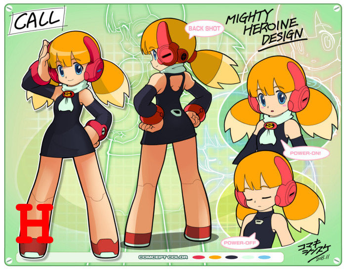 call and call h (mighty no. 9) drawn by komaki_shinsuke