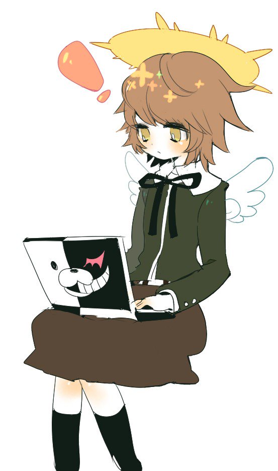 monokuma and fujisaki chihiro (danganronpa and 1 more) drawn by noamem
