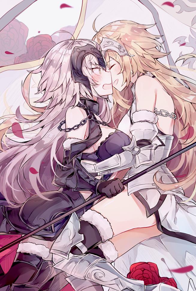 jeanne d'arc and jeanne d'arc alter (fate and 2 more) drawn by kvlen