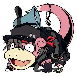 slowpoke and minamimoto sho (pokemon and 1 more) drawn by noisebot