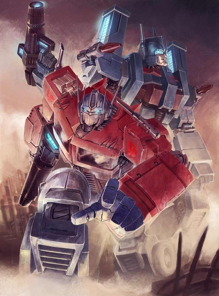 optimus prime and ultra magnus (transformers and 1 more) drawn by ai-eye