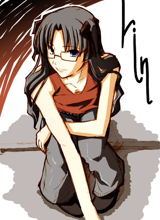 tohsaka rin (fate and 1 more) drawn by fue_(rhomphair)