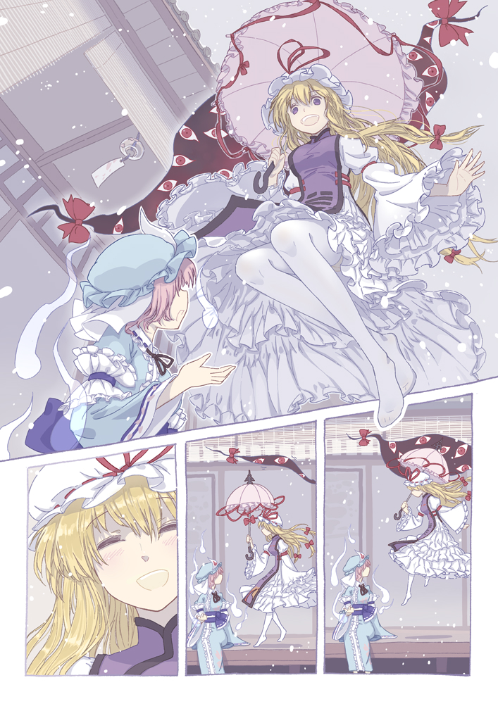 yakumo yukari and saigyouji yuyuko (touhou) drawn by dahuang