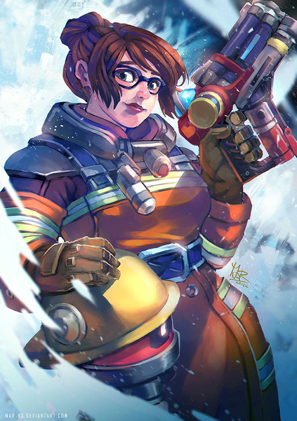 mei, snowball, and rescue mei (overwatch and 1 more) drawn by mar-93