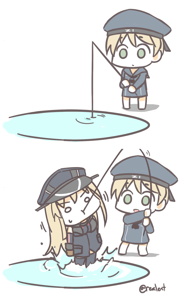 bismarck and z1 leberecht maass (kantai collection) drawn by rexlent