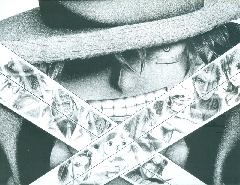 nami, monkey d. luffy, nico robin, roronoa zoro, sanji, and 6 more (one piece) drawn by aldariss