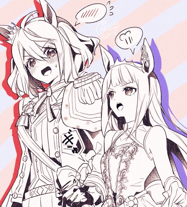 sweep tosho and kitasan black (umamusume) drawn by hanaozi_hin