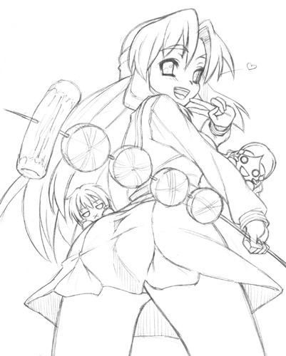nagato yuki, asakura ryoko, and kimidori emiri (suzumiya haruhi no yuuutsu) drawn by oryo_(oryo04)