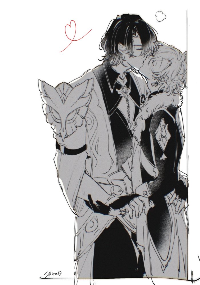 aventurine and dr. ratio (honkai and 1 more) drawn by sora_itoguchi