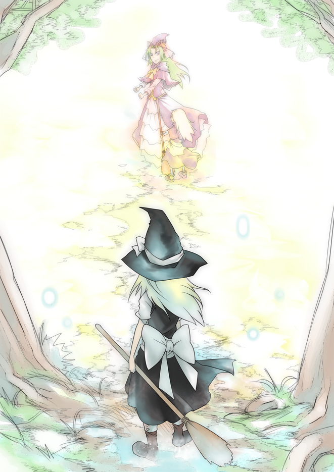 kirisame marisa and mima (touhou) drawn by tokomichi