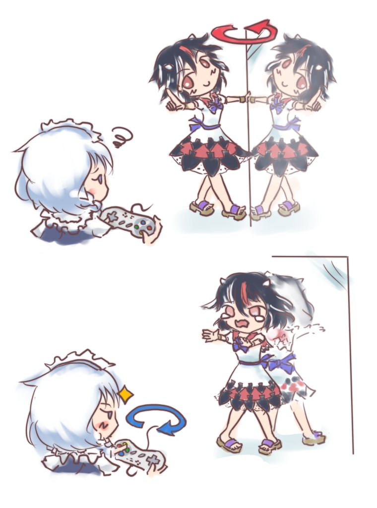 izayoi sakuya and kijin seija (touhou) drawn by keikou_ryuudou