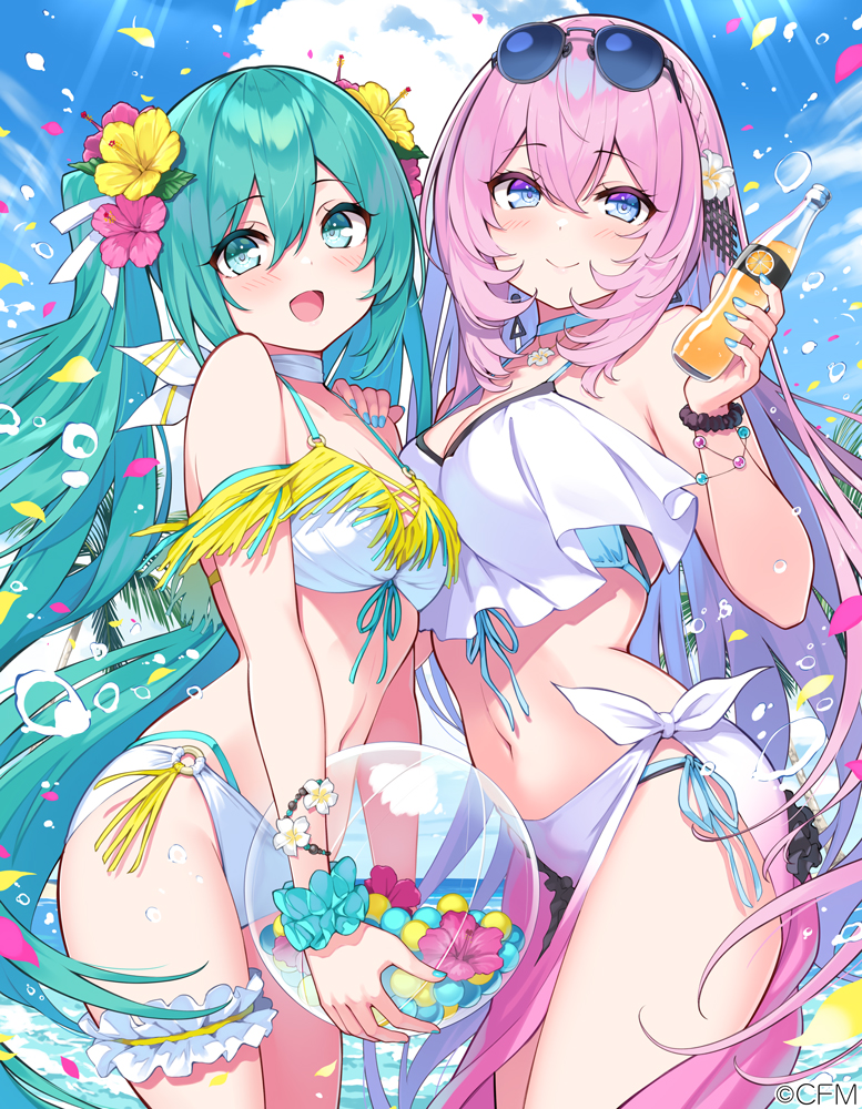 hatsune miku and megurine luka (vocaloid) drawn by hisen_kaede