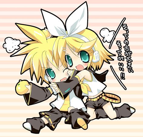 kagamine rin and kagamine len (vocaloid) drawn by paco