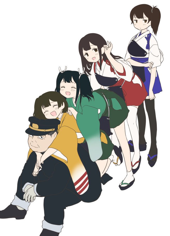 admiral, kaga, akagi, souryuu, hiryuu, and 1 more (kantai collection) drawn by yonnada