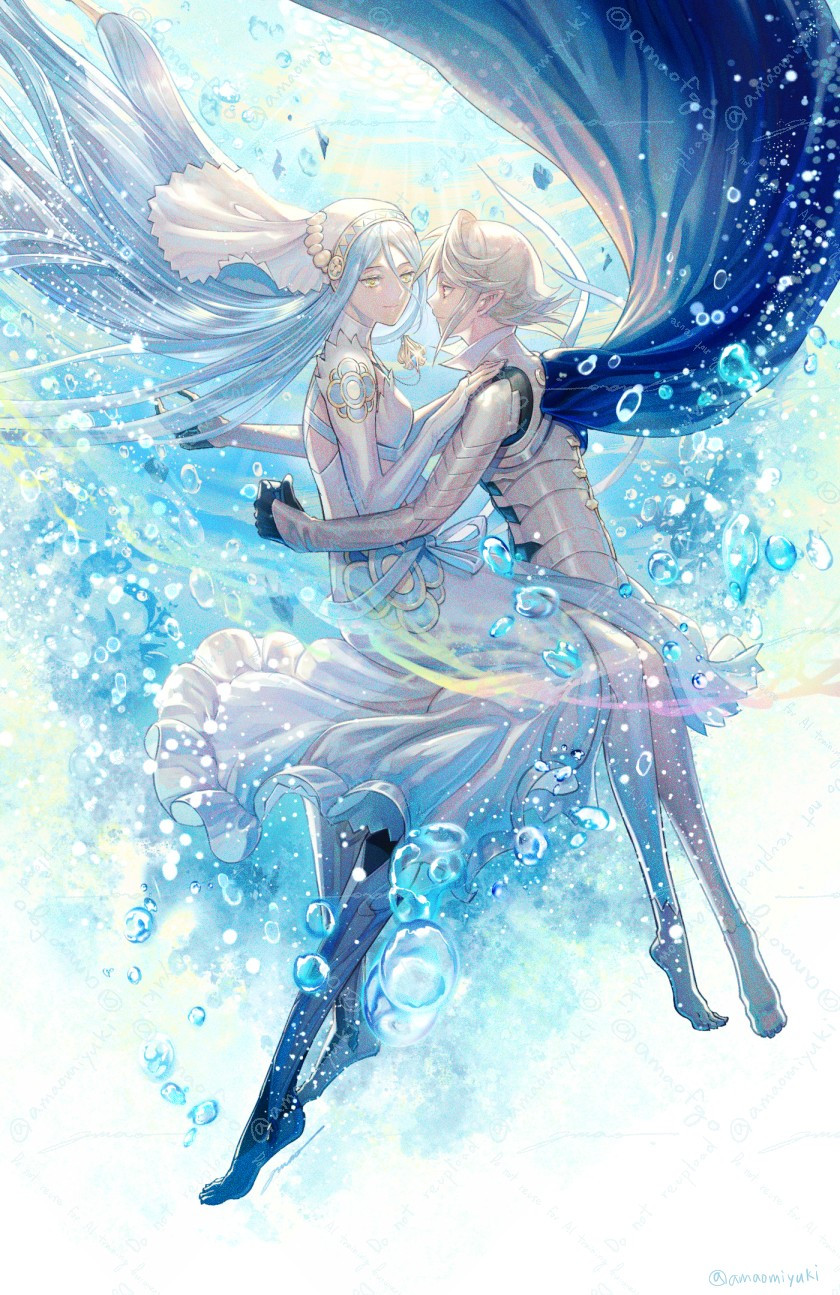 azura and male corrin (fire emblem and 1 more) drawn by amao_miyuki