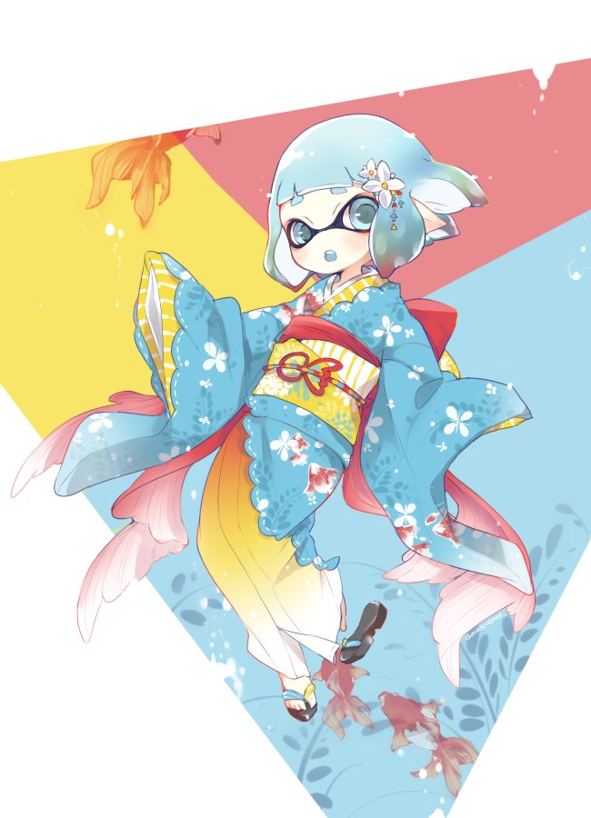 inkling player character and inkling girl (splatoon) drawn by matsushita_(matsudbox)