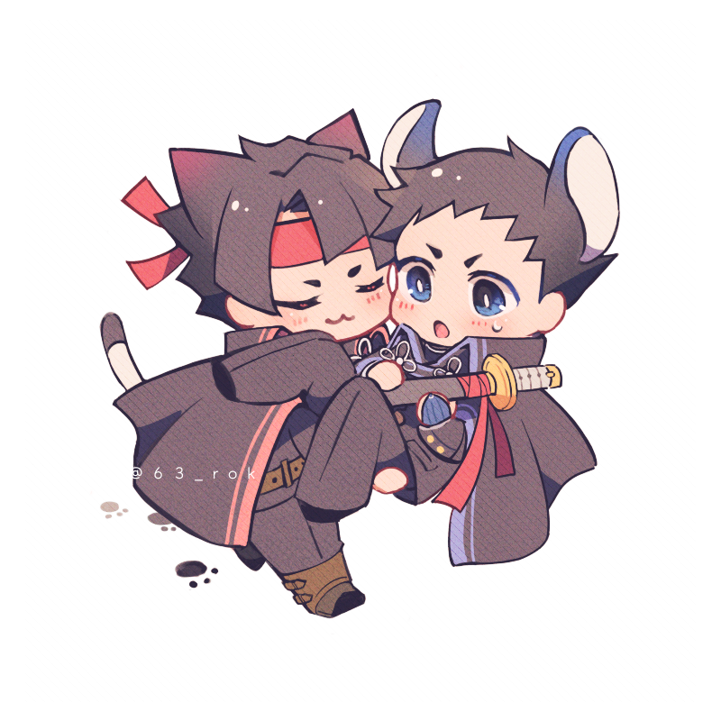 ryunosuke naruhodo and kazuma asogi (ace attorney and 1 more) drawn by 63_rok