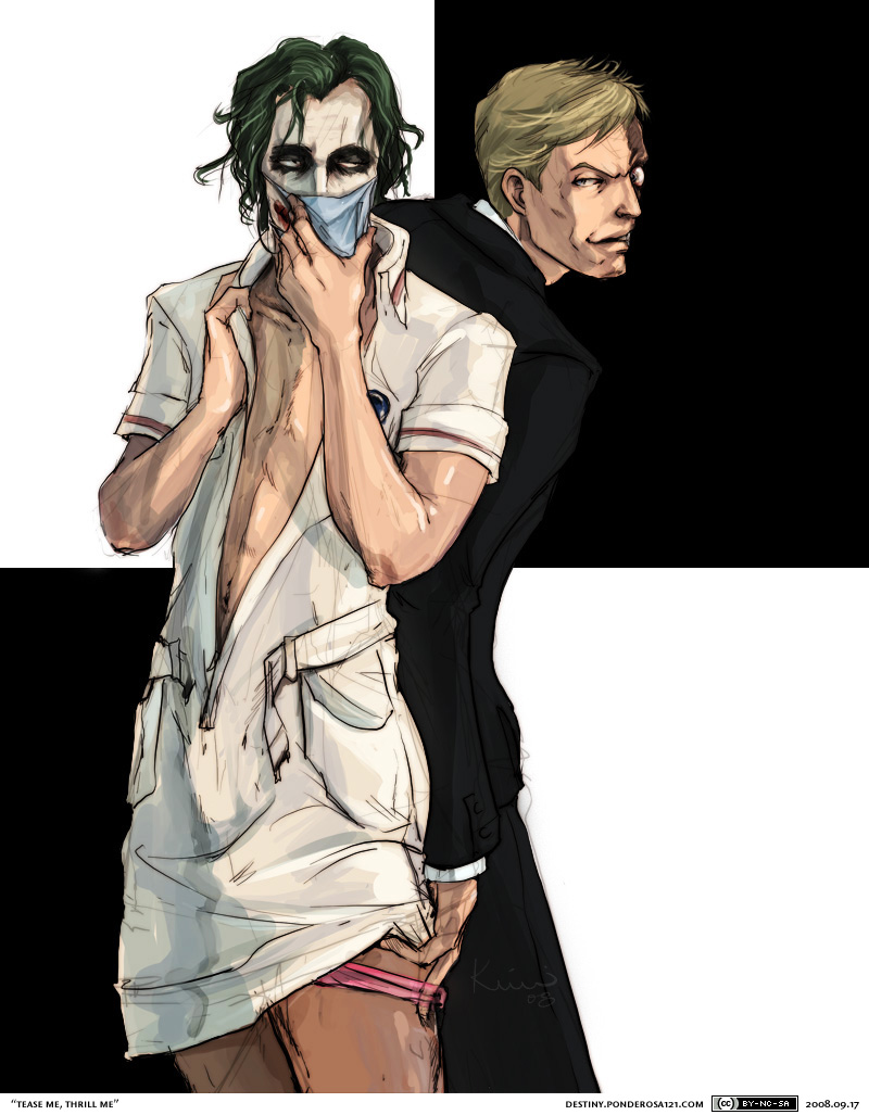 joker and harvey dent (dc comics and 1 more) drawn by ponderosa