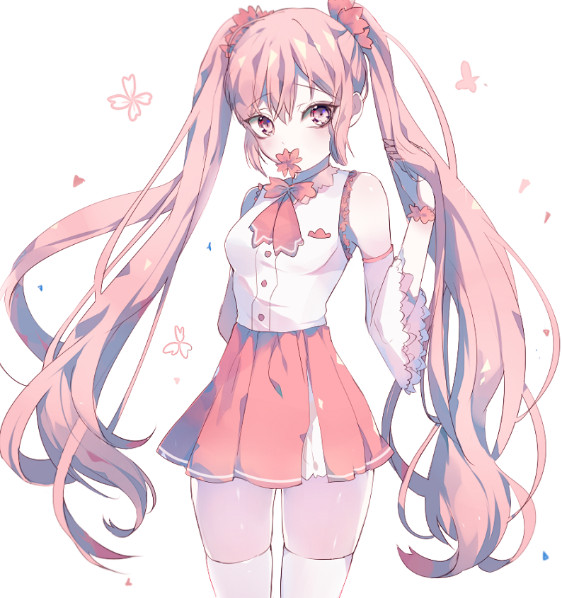 hatsune miku and sakura miku (vocaloid) drawn by inflic