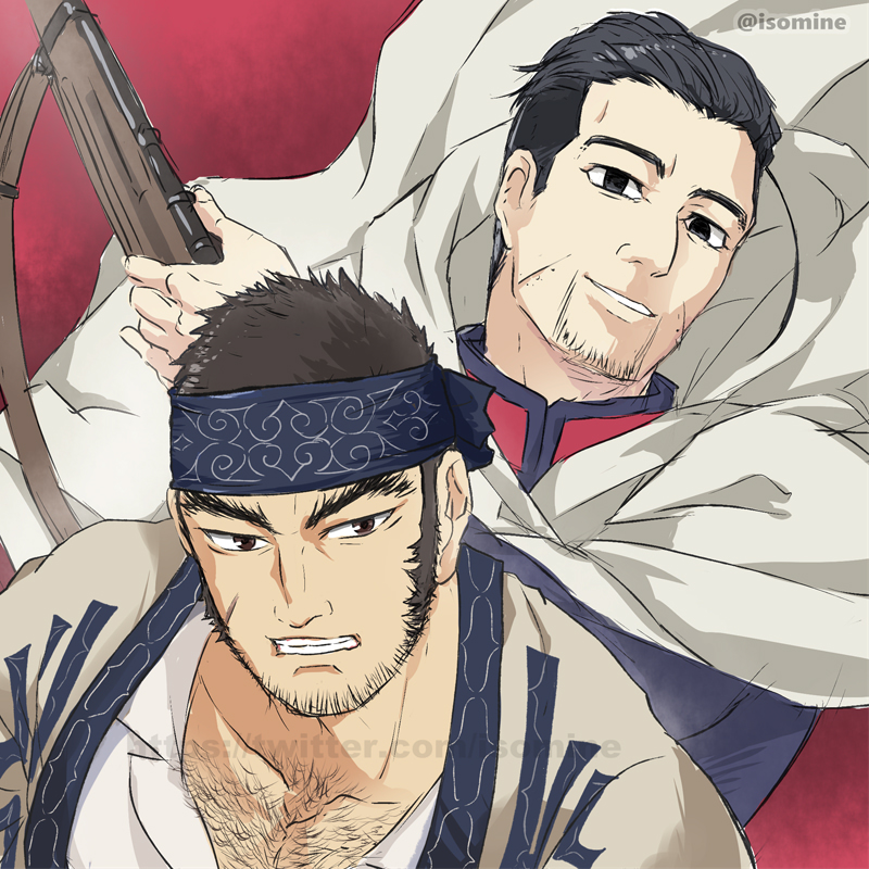 ogata hyakunosuke and tanigaki genjirou (golden kamuy) drawn by isomine
