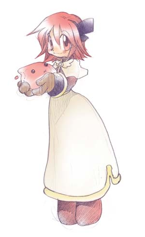 poring and acolyte (ragnarok online) drawn by hasenyo