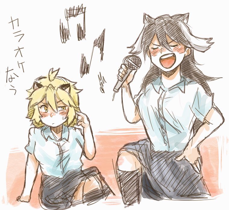 lion and moose (kemono friends) drawn by kajitsu_ohima