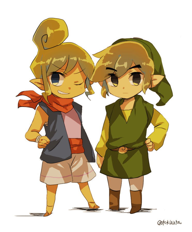 link, toon link, and tetra (the legend of zelda and 1 more) drawn by tokuura
