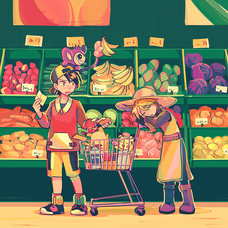 pikachu, ethan, pichu, yellow, aipom, and 2 more (pokemon and 1 more) drawn by itome_(funori1)