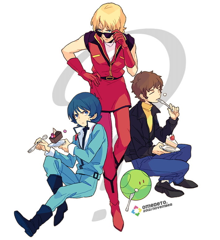 haro, char aznable, amuro ray, kamille bidan, and quattro bajeena (gundam and 1 more) drawn by ebira