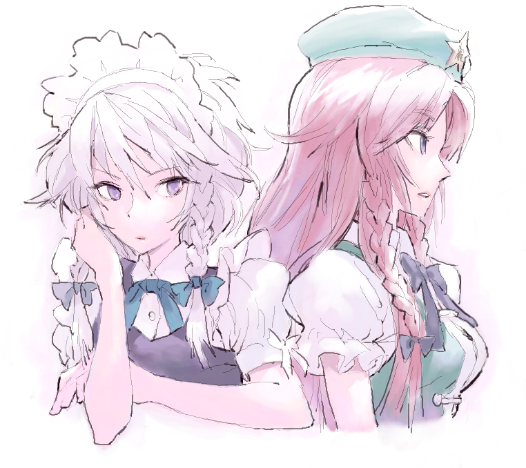 izayoi sakuya and hong meiling (touhou) drawn by matsuda_(matsukichi)