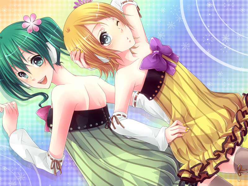 hatsune miku and kagamine rin (vocaloid and 3 more) drawn by siempre
