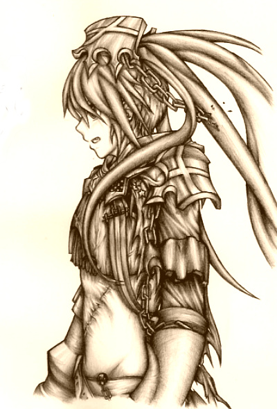 insane black rock shooter (black rock shooter) drawn by shoowarke