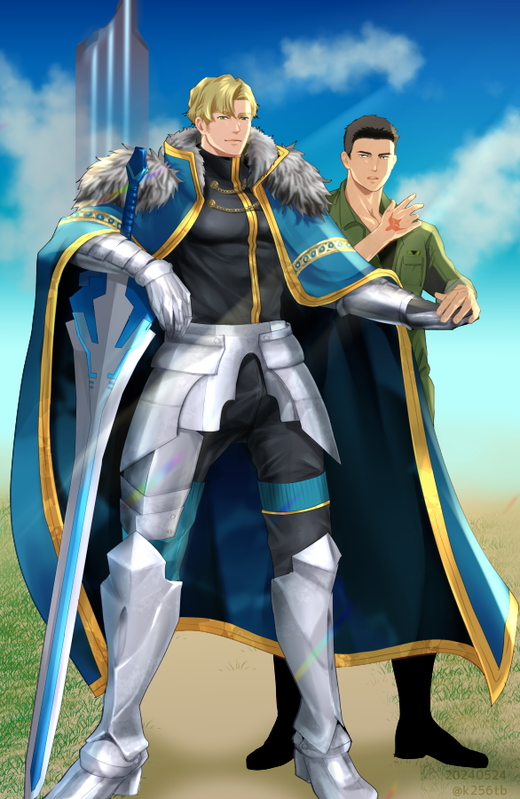 ao isami, lewis smith, and gawain (fate and 2 more) drawn by crouton256