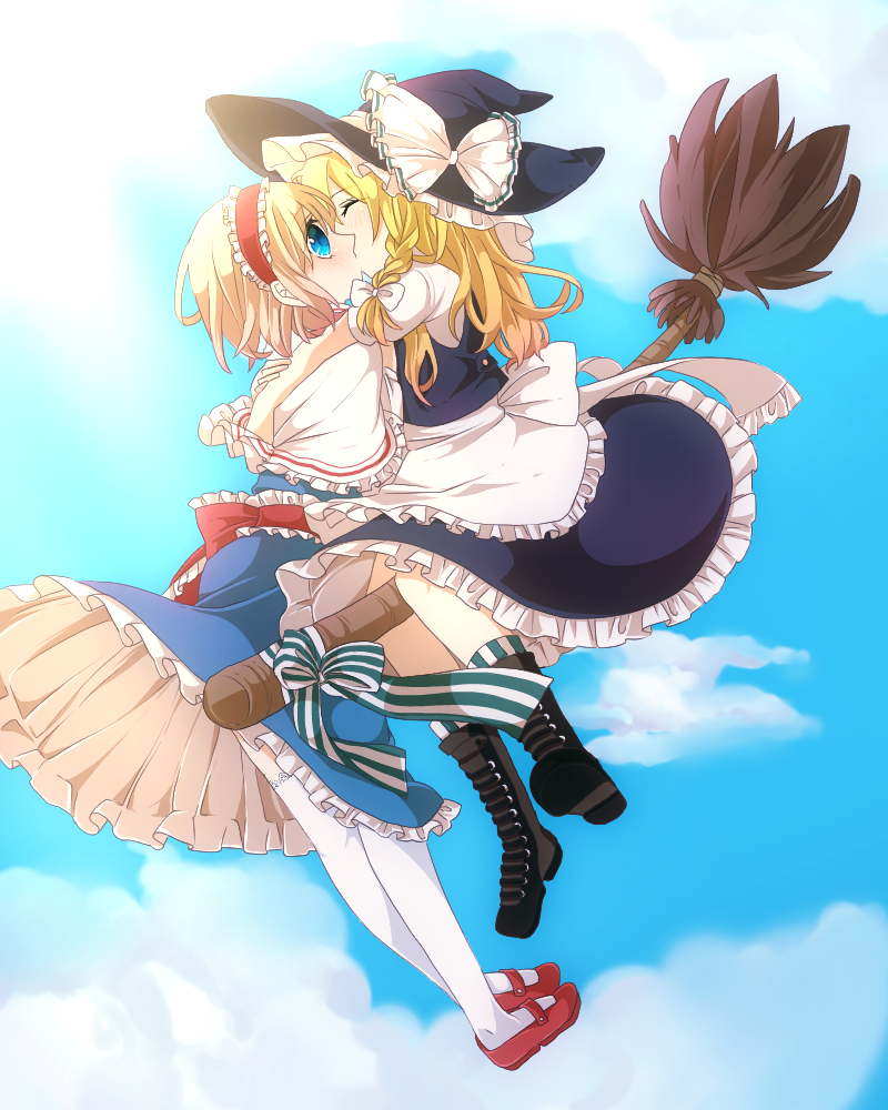 kirisame marisa and alice margatroid (touhou) drawn by tsuno_no_hito