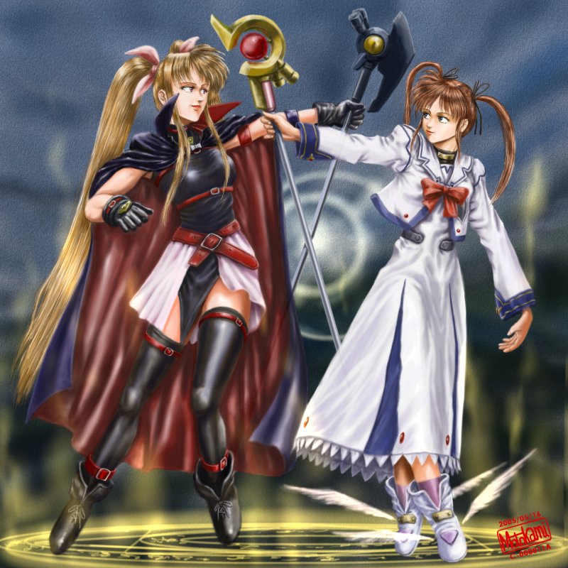 fate testarossa, takamachi nanoha, raising heart, and bardiche (lyrical nanoha and 1 more)