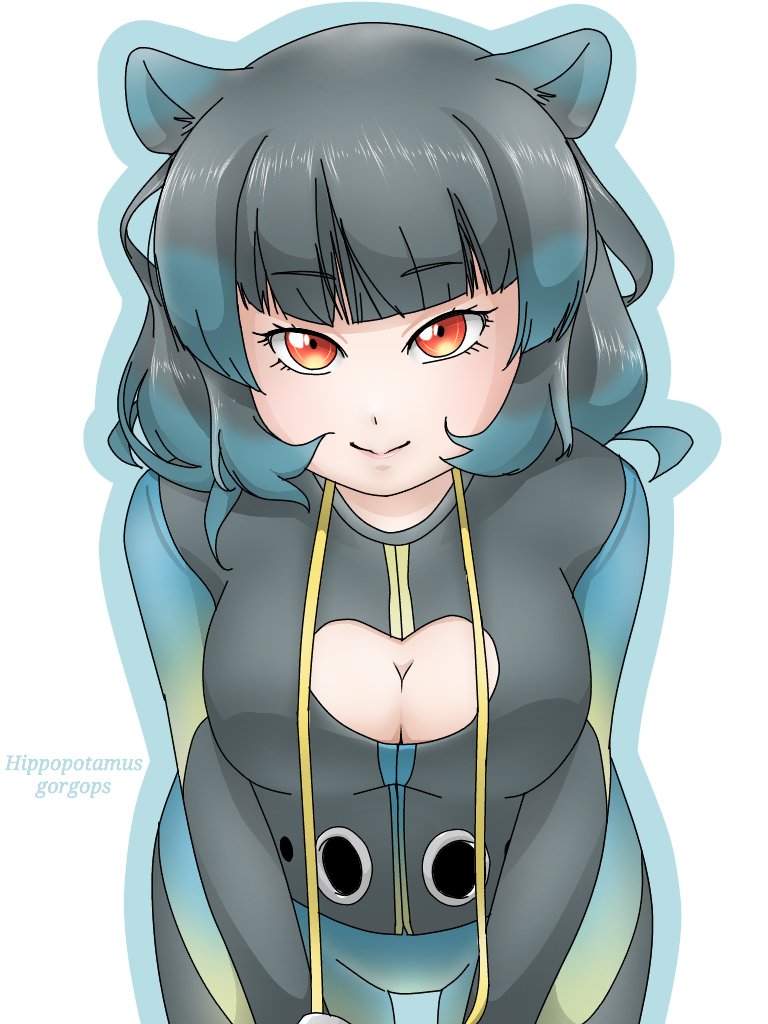 hippopotamus gorgops (kemono friends) drawn by losmal_indicus