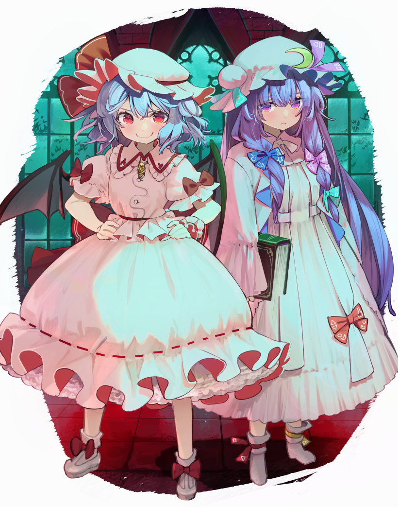 remilia scarlet and patchouli knowledge (touhou) drawn by syuri22