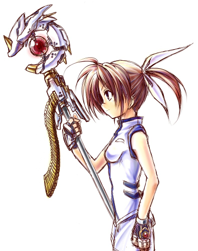 takamachi nanoha and raising heart (lyrical nanoha and 1 more) drawn by boshinote