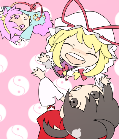 yakumo yukari, komeiji satori, and sendai hakurei no miko (original and 6 more) drawn by rion_(glayjirobass)