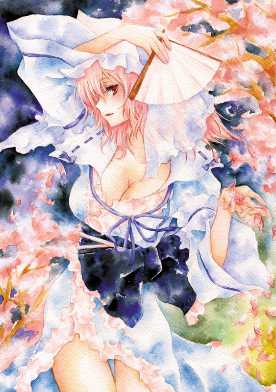saigyouji yuyuko (touhou) drawn by aoi_yuuka_(ao_no_kokoro)