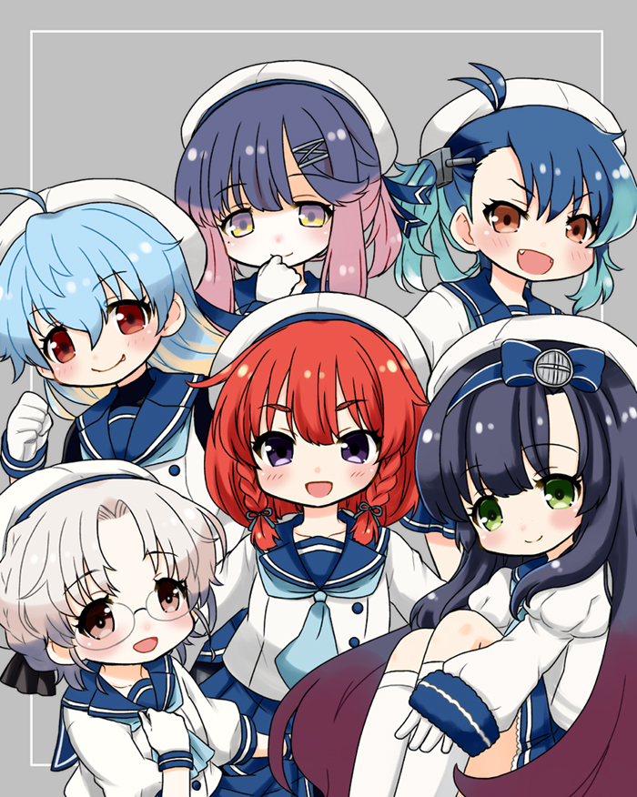 etorofu, tsushima, sado, matsuwa, hirato, and 1 more (kantai collection) drawn by rikaon