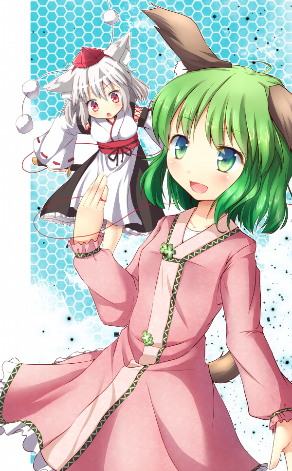 inubashiri momiji and kasodani kyouko (touhou) drawn by wakudori