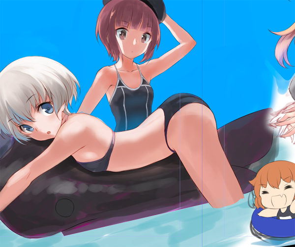 ikazuchi, z1 leberecht maass, and z3 max schultz (kantai collection) drawn by gale_kawaii