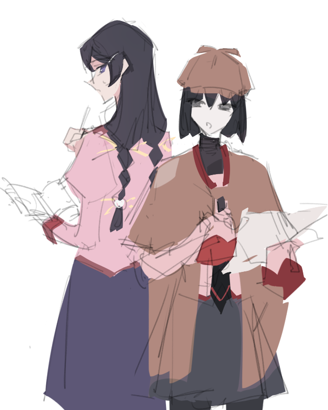 hanekawa tsubasa and oshino ougi (monogatari) drawn by sonnambulo777