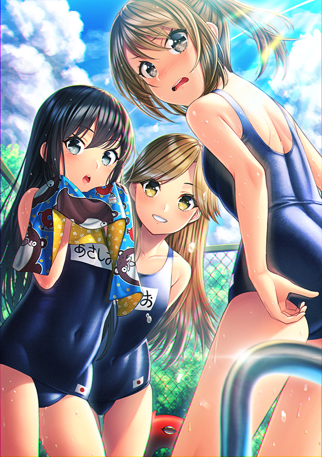 asashio, michishio, arashio, enemy lifebuoy, and bokukawauso (kantai collection) drawn by unowen