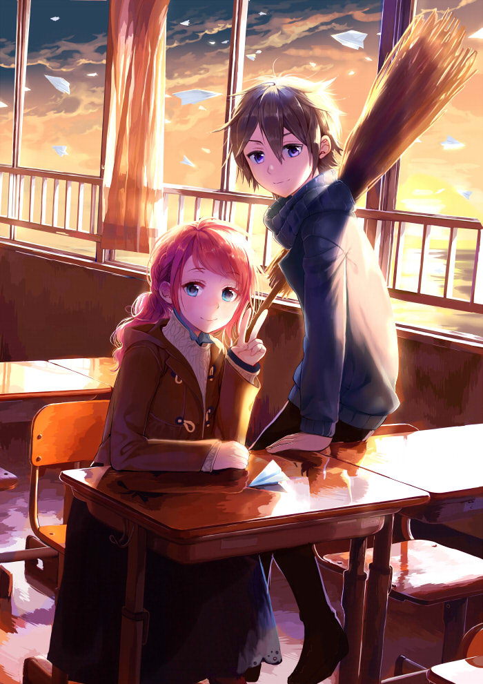 shinmura koutarou and yuuri (gendai majo zukan) drawn by isaki_uta